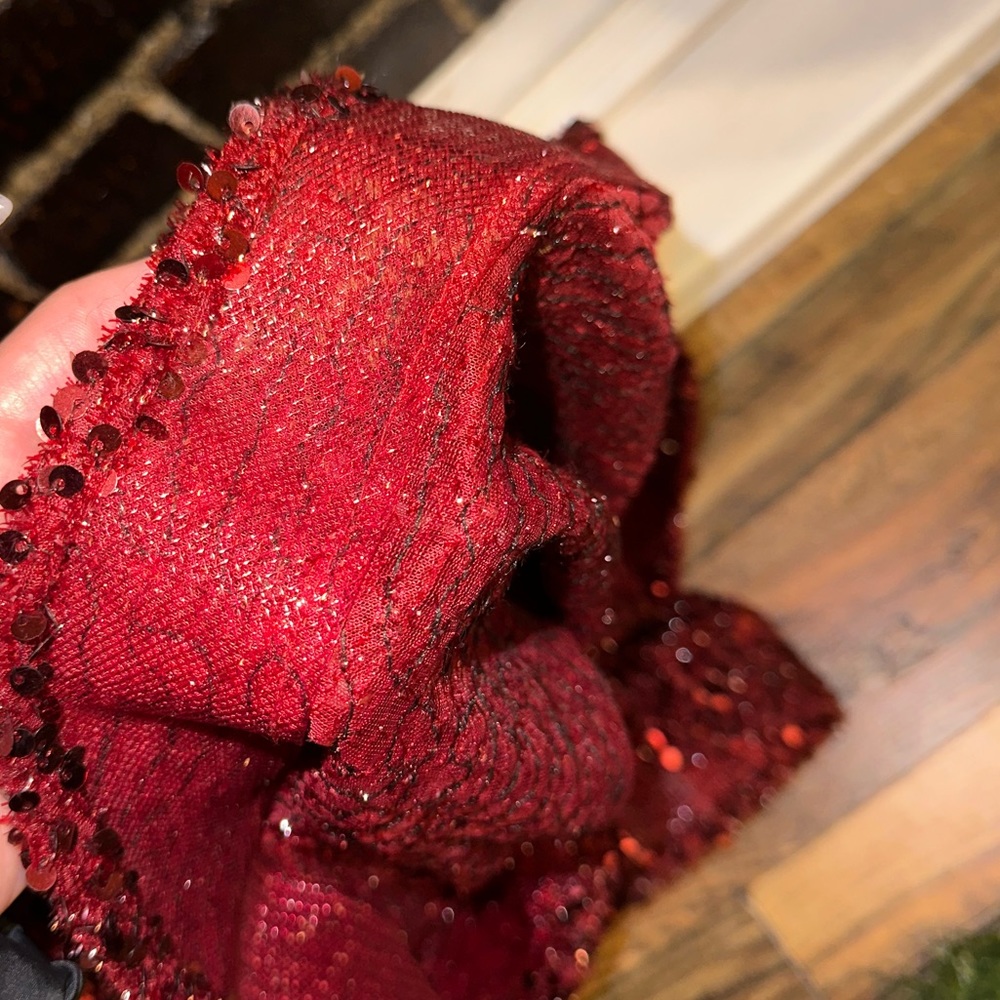 Ruby Red Sequin Mermaid Gown Perfect For Christmas - image 6